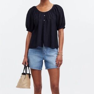 Madewell Puff sleeve A-line top
